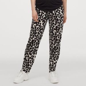 H&M MAMA Jersey Leopard Print Trousers Pants S